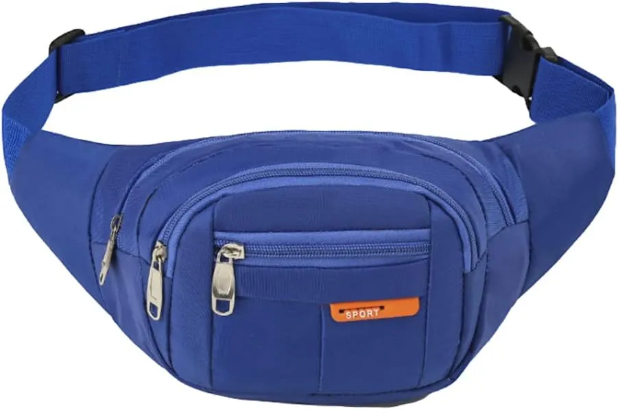 PacificPlex Womens Unisex Nylon Canvas Fanny Pack Waist Money Wallet Belt Travel Hiking Bag Secure Everywhere Theme Park Festival Hip Pouch For Essentials