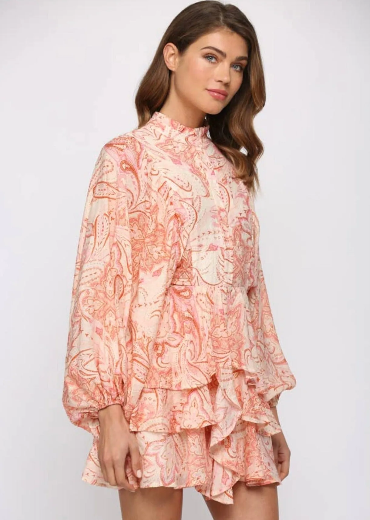 Paisley Printed Mini Dress