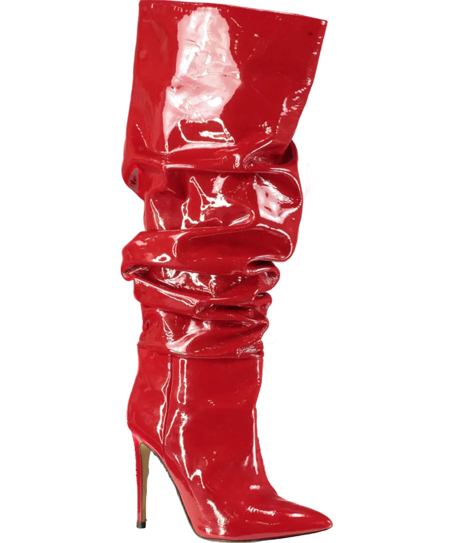 Paris Texas Red 110mm Patent-leather Slouchy Boots UK 7 EU 40 