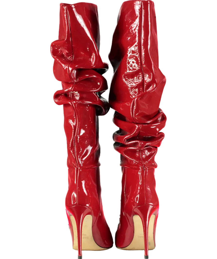 Paris Texas Red 110mm Patent-leather Slouchy Boots UK 7 EU 40 