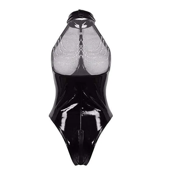 Patent Leather Hollow Lingerie