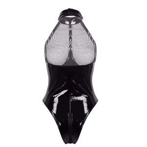 Patent Leather Hollow Lingerie