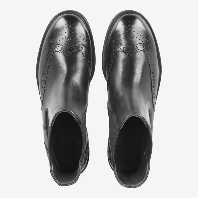 Paul Green Black Brogue Style Boot 8070-024