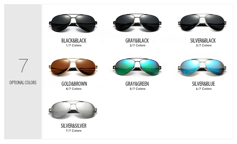 Polarized Aviator Style Sunglasses uV Resistant Silicone Nosepads