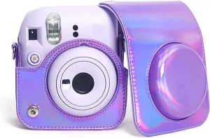Protective Case for Mini 12, Colorful Camera Bag Cover with Removable Adjustable Shoulder Strap, Soft PU Leather Bag for Cameras