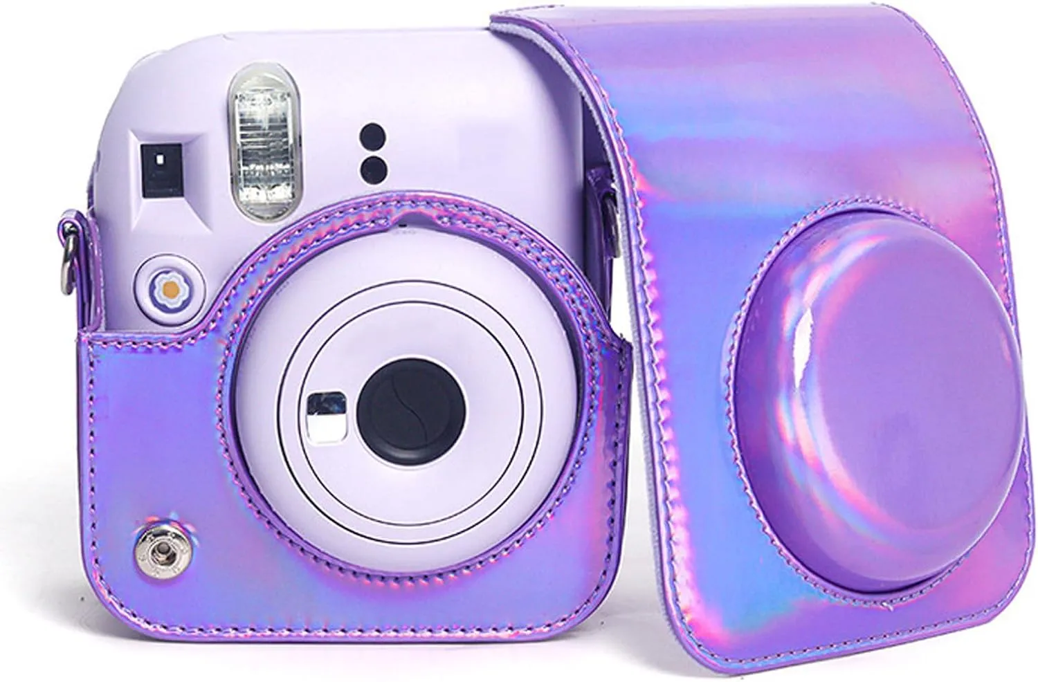 Protective Case for Mini 12, Colorful Camera Bag Cover with Removable Adjustable Shoulder Strap, Soft PU Leather Bag for Cameras