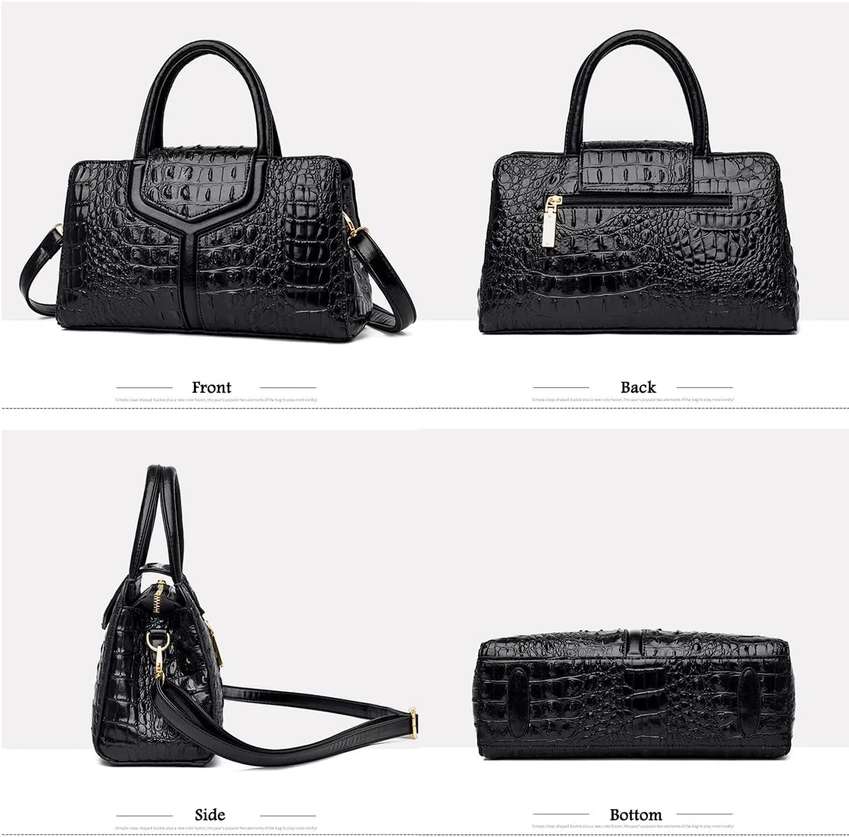 Purses and Handbags for Women Crocodile Print Leather Top Handle Satchel Fashion Work Shoulder Bag Khaki