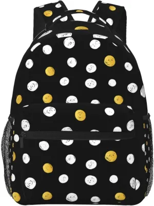 Rainbow Polka Dot Backpack,Cute Bookbags Laptop Bag Shoulder Bags Travel Hiking Camping Daypack for Men Women