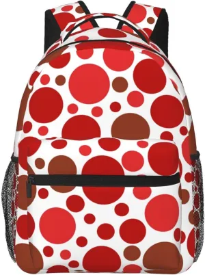 Rainbow Polka Dot Backpack,Cute Bookbags Laptop Bag Shoulder Bags Travel Hiking Camping Daypack for Men Women