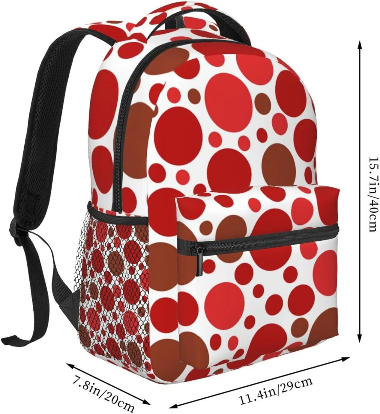 Rainbow Polka Dot Backpack,Cute Bookbags Laptop Bag Shoulder Bags Travel Hiking Camping Daypack for Men Women