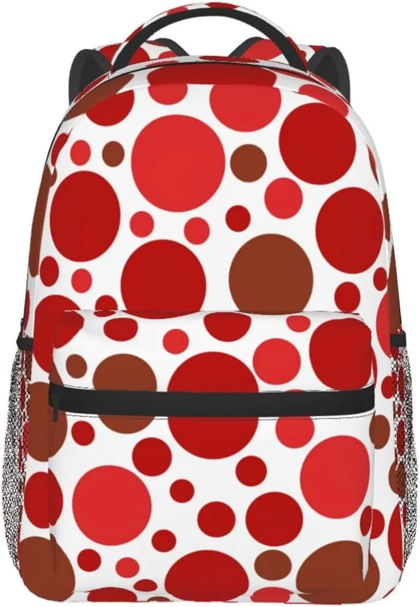 Rainbow Polka Dot Backpack,Cute Bookbags Laptop Bag Shoulder Bags Travel Hiking Camping Daypack for Men Women
