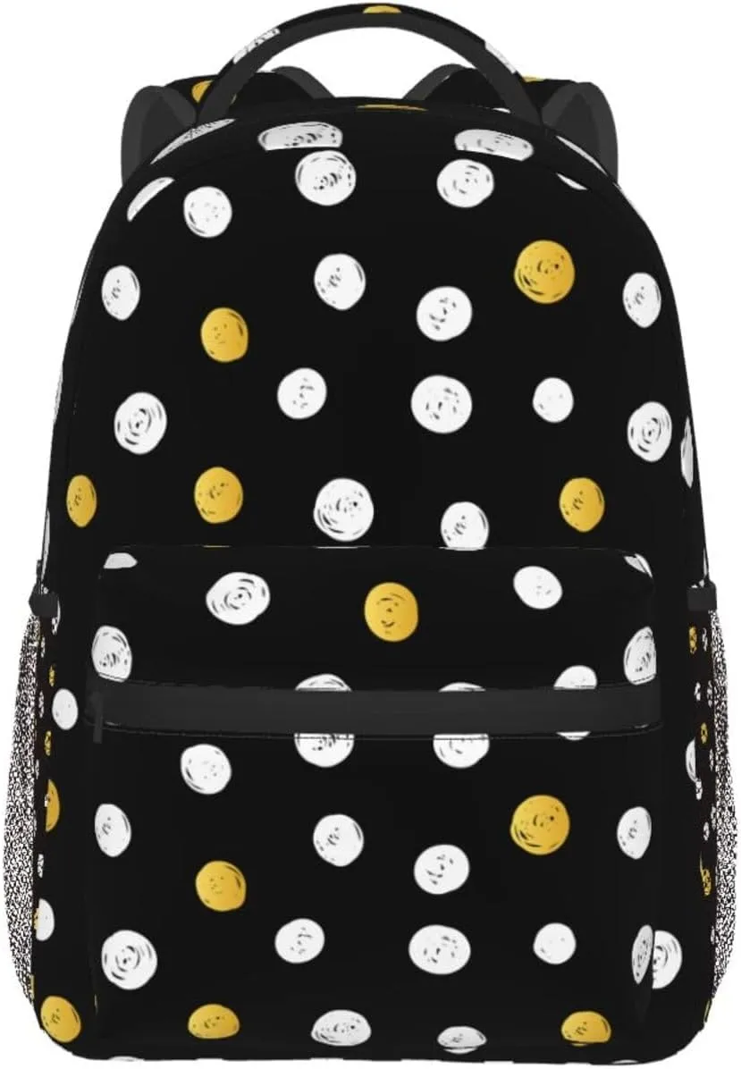 Rainbow Polka Dot Backpack,Cute Bookbags Laptop Bag Shoulder Bags Travel Hiking Camping Daypack for Men Women