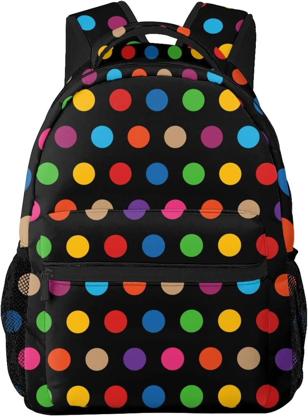 Rainbow Polka Dot Backpack,Cute Bookbags Laptop Bag Shoulder Bags Travel Hiking Camping Daypack for Men Women