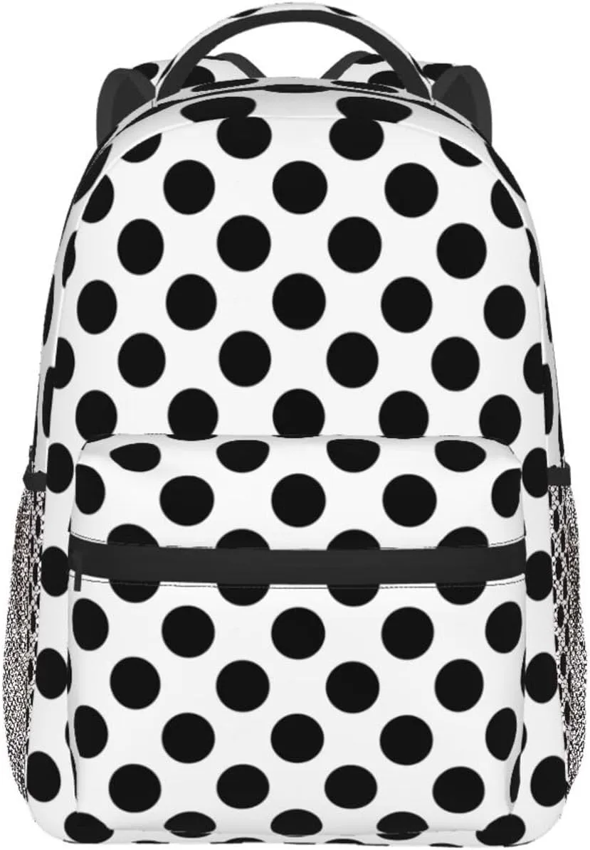 Rainbow Polka Dot Backpack,Cute Bookbags Laptop Bag Shoulder Bags Travel Hiking Camping Daypack for Men Women