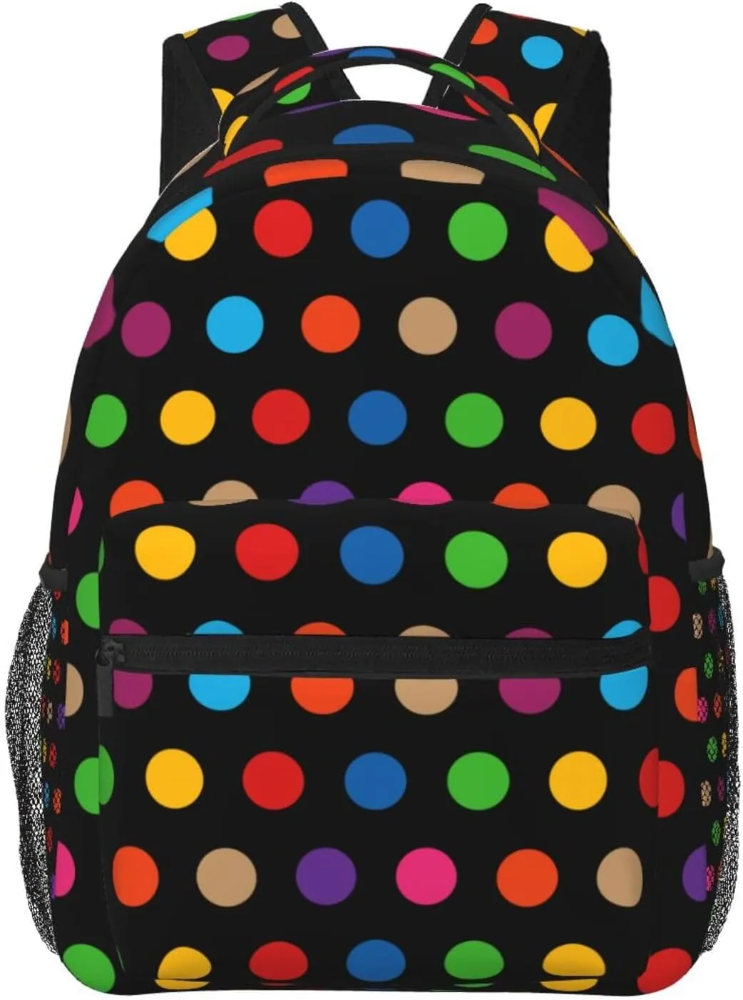 Rainbow Polka Dot Backpack,Cute Bookbags Laptop Bag Shoulder Bags Travel Hiking Camping Daypack for Men Women