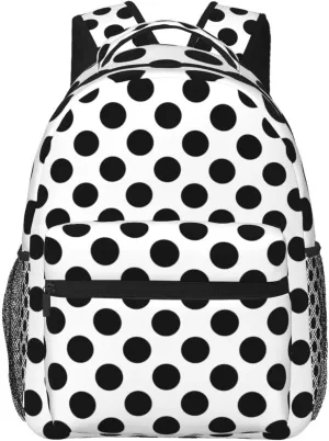 Rainbow Polka Dot Backpack,Cute Bookbags Laptop Bag Shoulder Bags Travel Hiking Camping Daypack for Men Women