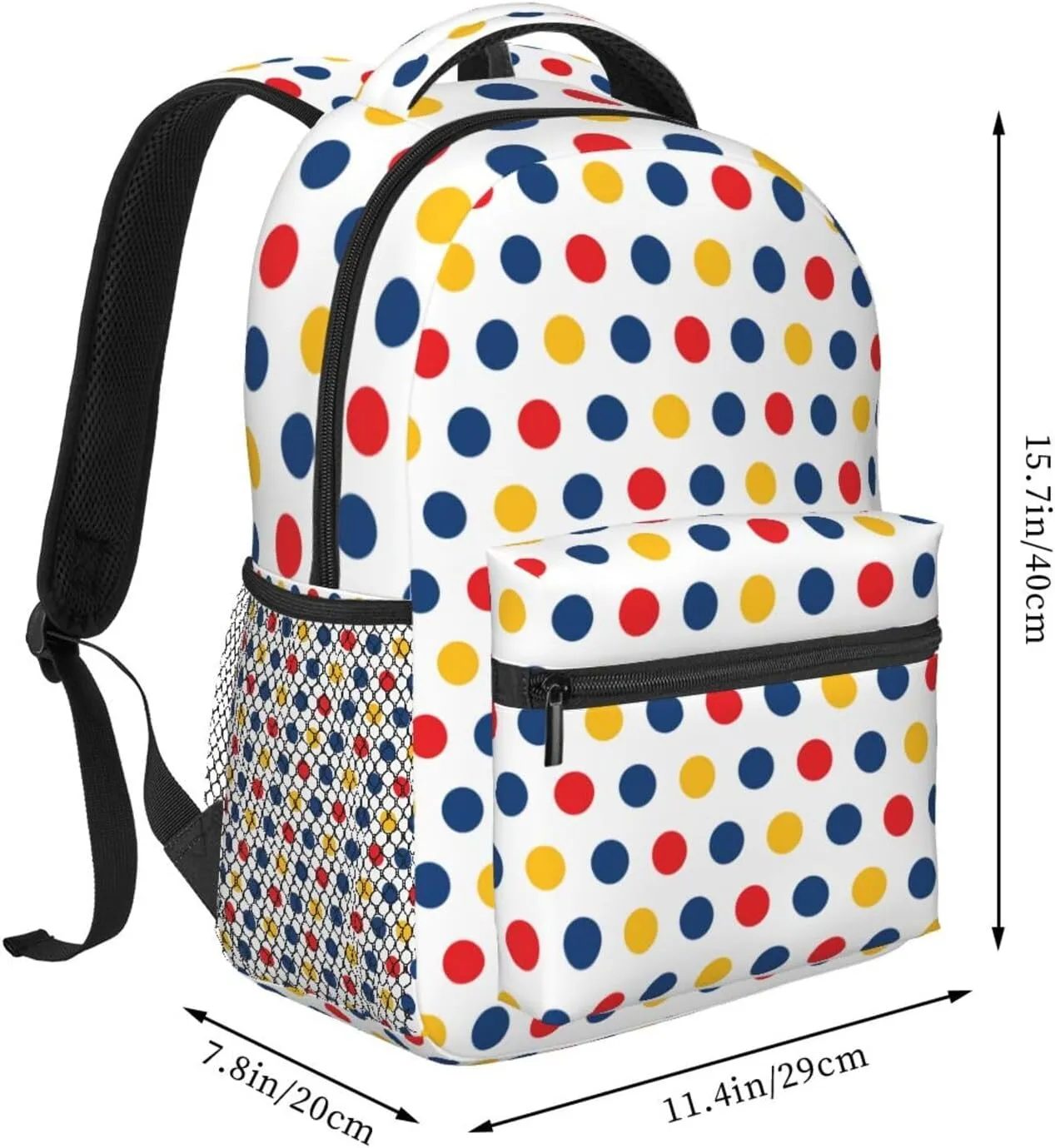 Rainbow Polka Dot Backpack,Cute Bookbags Laptop Bag Shoulder Bags Travel Hiking Camping Daypack for Men Women