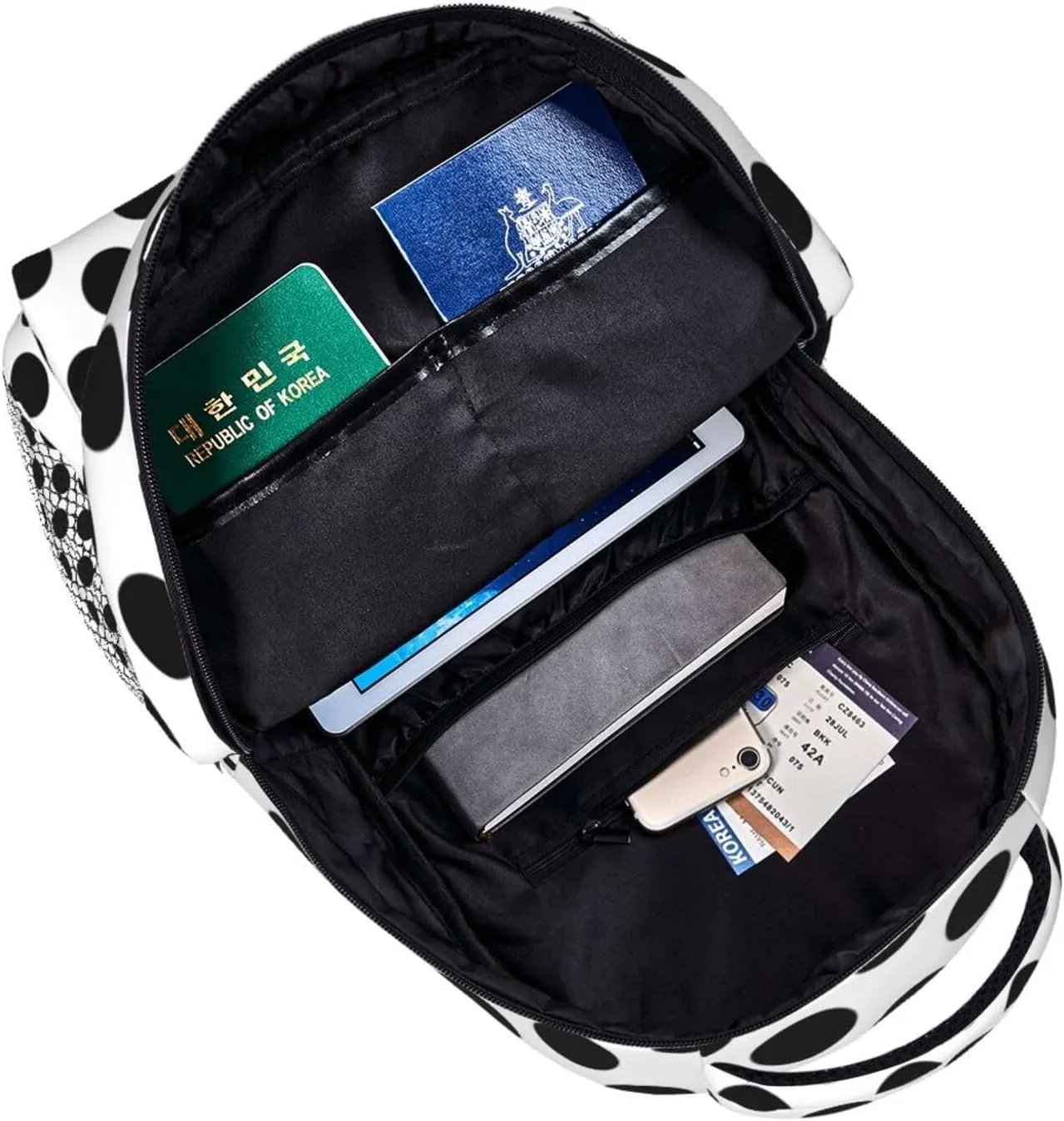 Rainbow Polka Dot Backpack,Cute Bookbags Laptop Bag Shoulder Bags Travel Hiking Camping Daypack for Men Women