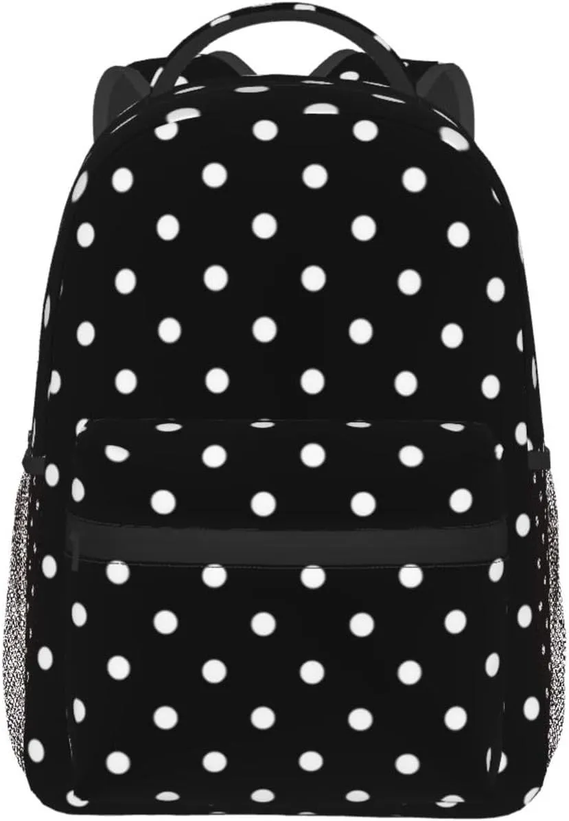 Rainbow Polka Dot Backpack,Cute Bookbags Laptop Bag Shoulder Bags Travel Hiking Camping Daypack for Men Women