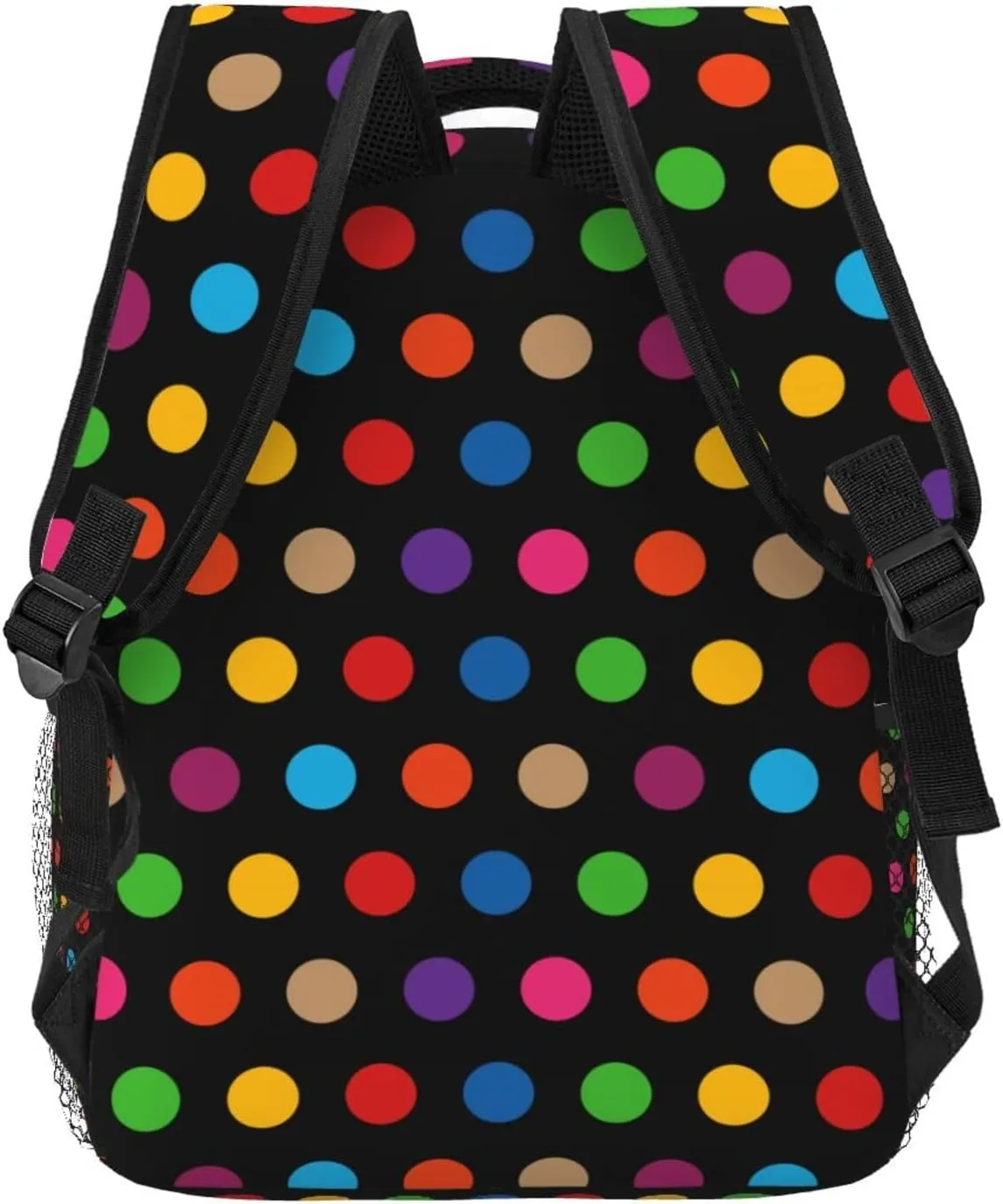 Rainbow Polka Dot Backpack,Cute Bookbags Laptop Bag Shoulder Bags Travel Hiking Camping Daypack for Men Women