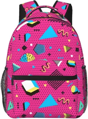 Retro 80s 90s Backpack,Cute Bookbags Laptop Bag Shoulder Bags Travel Hiking Camping Daypack for Men Women