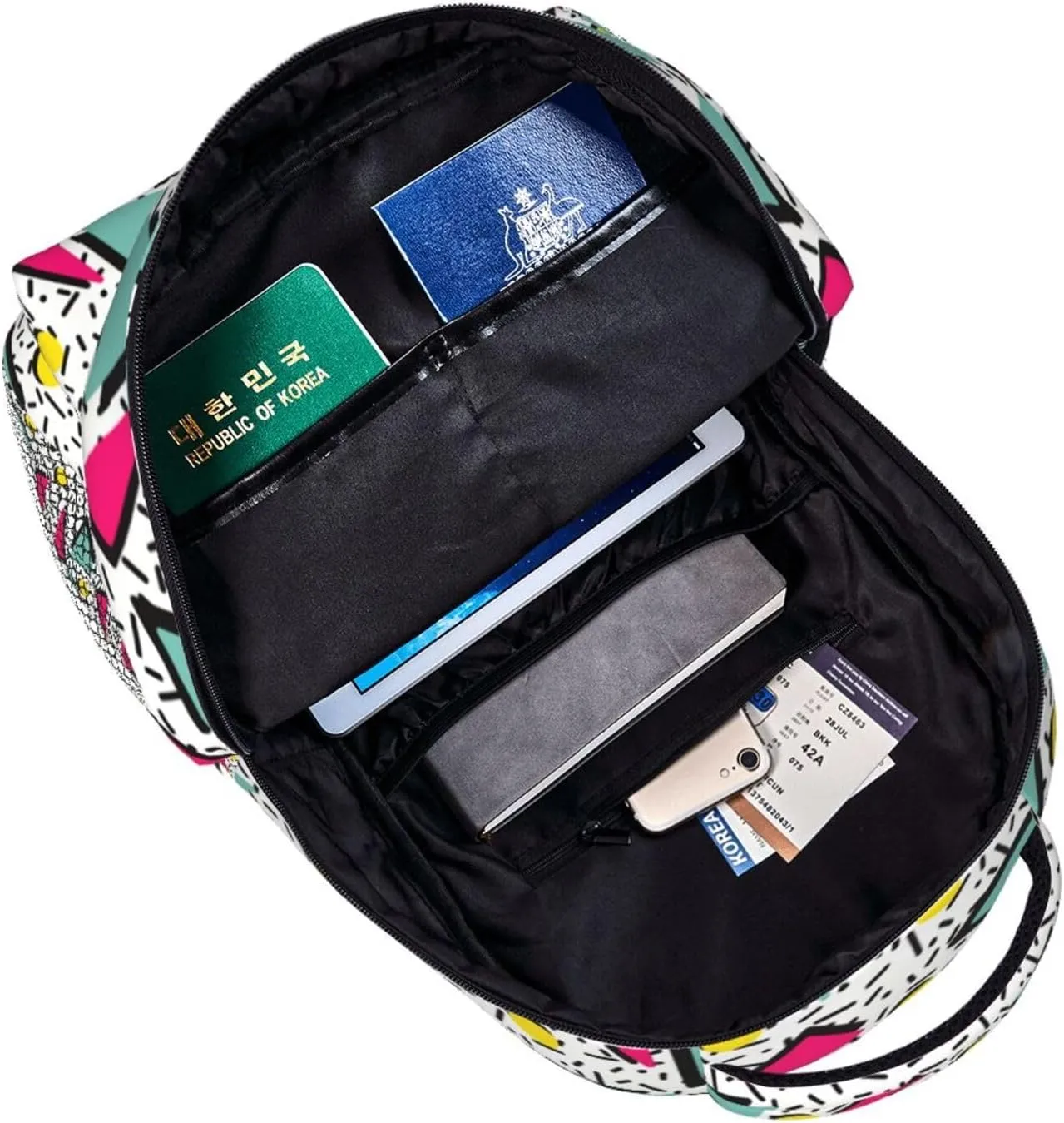Retro 80s 90s Backpack,Cute Bookbags Laptop Bag Shoulder Bags Travel Hiking Camping Daypack for Men Women