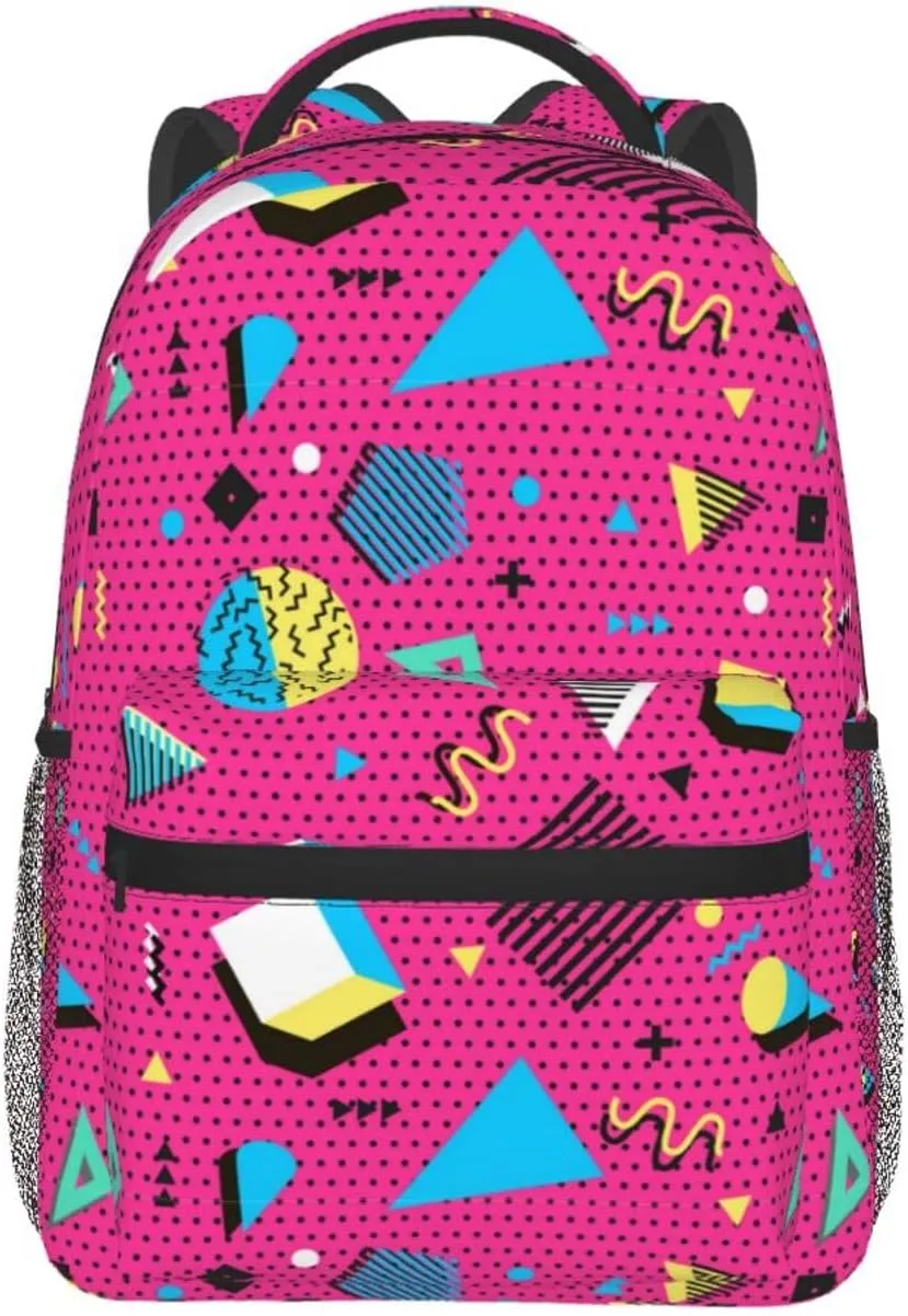 Retro 80s 90s Backpack,Cute Bookbags Laptop Bag Shoulder Bags Travel Hiking Camping Daypack for Men Women
