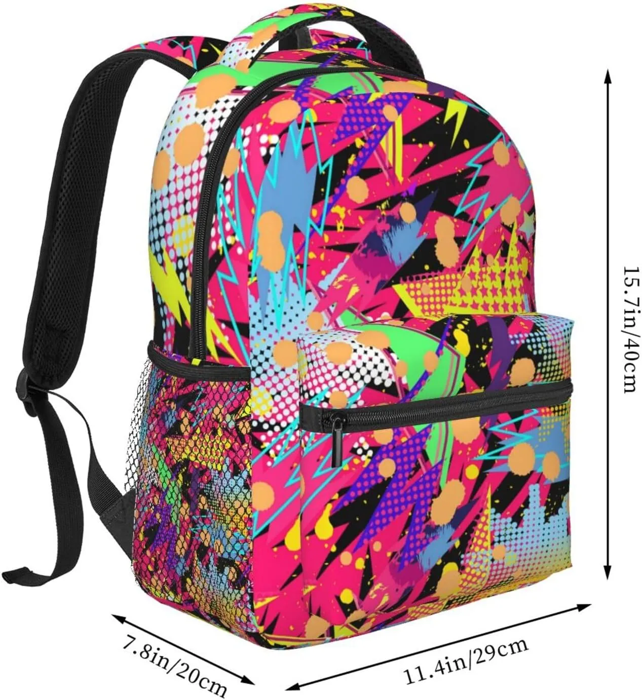 Retro 80s 90s Backpack,Cute Bookbags Laptop Bag Shoulder Bags Travel Hiking Camping Daypack for Men Women