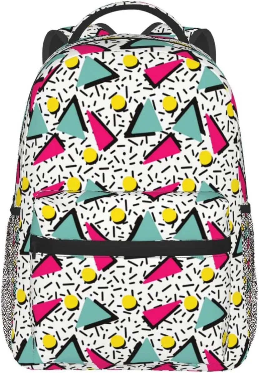 Retro 80s 90s Backpack,Cute Bookbags Laptop Bag Shoulder Bags Travel Hiking Camping Daypack for Men Women