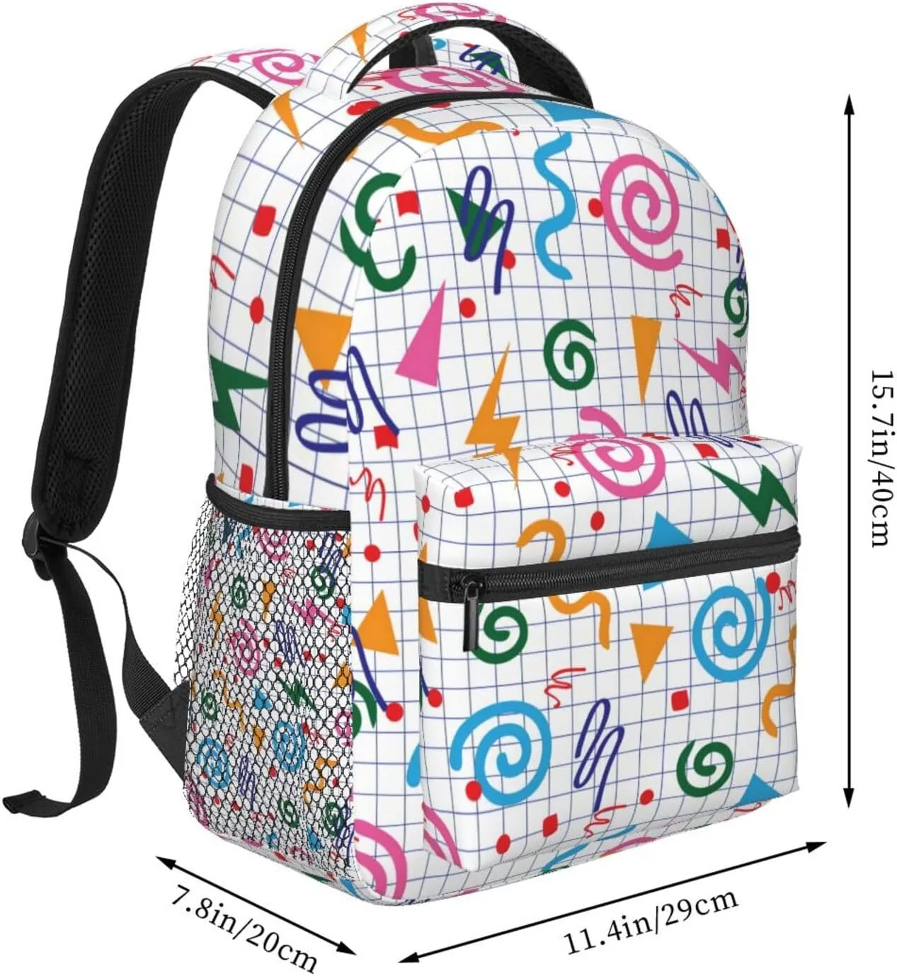 Retro 80s 90s Backpack,Cute Bookbags Laptop Bag Shoulder Bags Travel Hiking Camping Daypack for Men Women