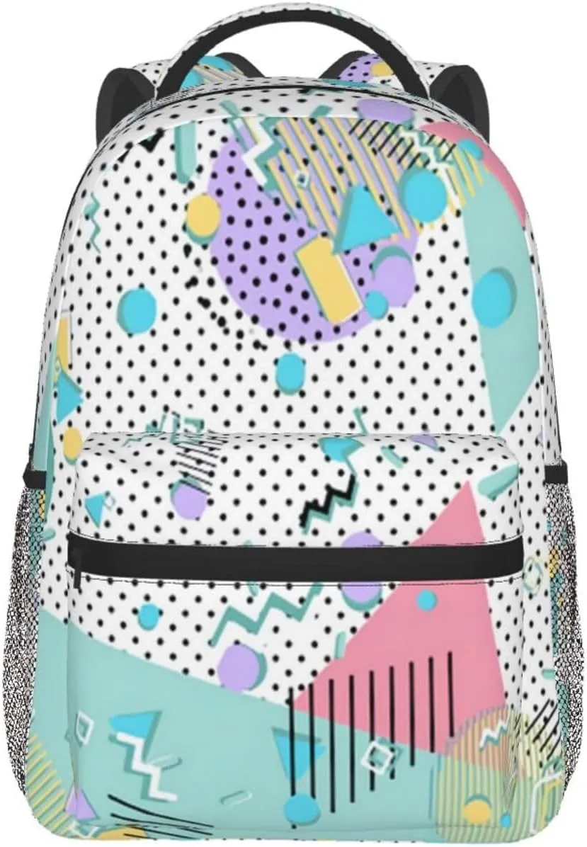 Retro 80s 90s Backpack,Cute Bookbags Laptop Bag Shoulder Bags Travel Hiking Camping Daypack for Men Women