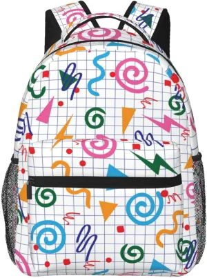 Retro 80s 90s Backpack,Cute Bookbags Laptop Bag Shoulder Bags Travel Hiking Camping Daypack for Men Women
