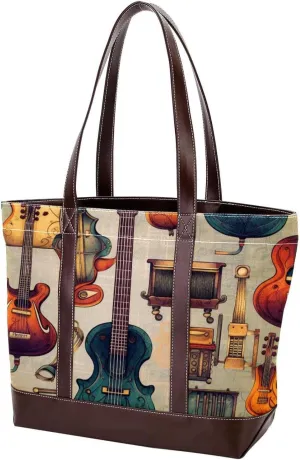 Retro Instruments-976 Tote Bags Durable Leather Canvas Purses and Handbags for Women Top Handle Shoulder Satchel Hobo Bags
