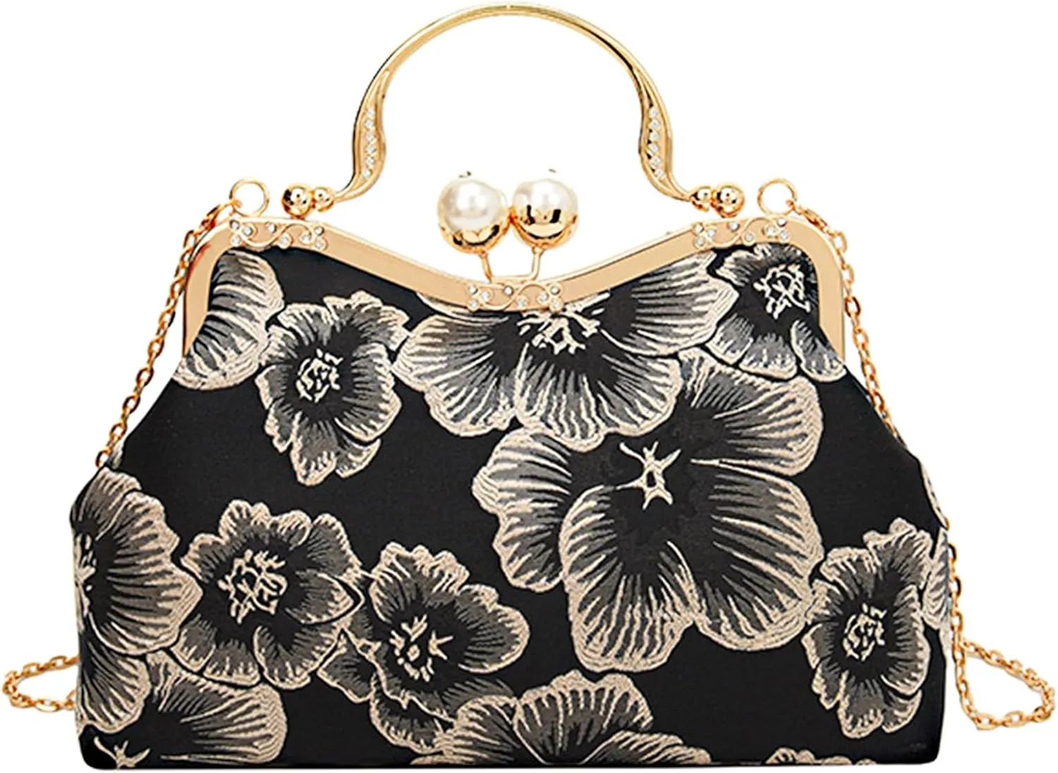 Retro Shoulder Chain Messenger Clutch Chinese Style Embroidered Jacquard Women's Evening Bags