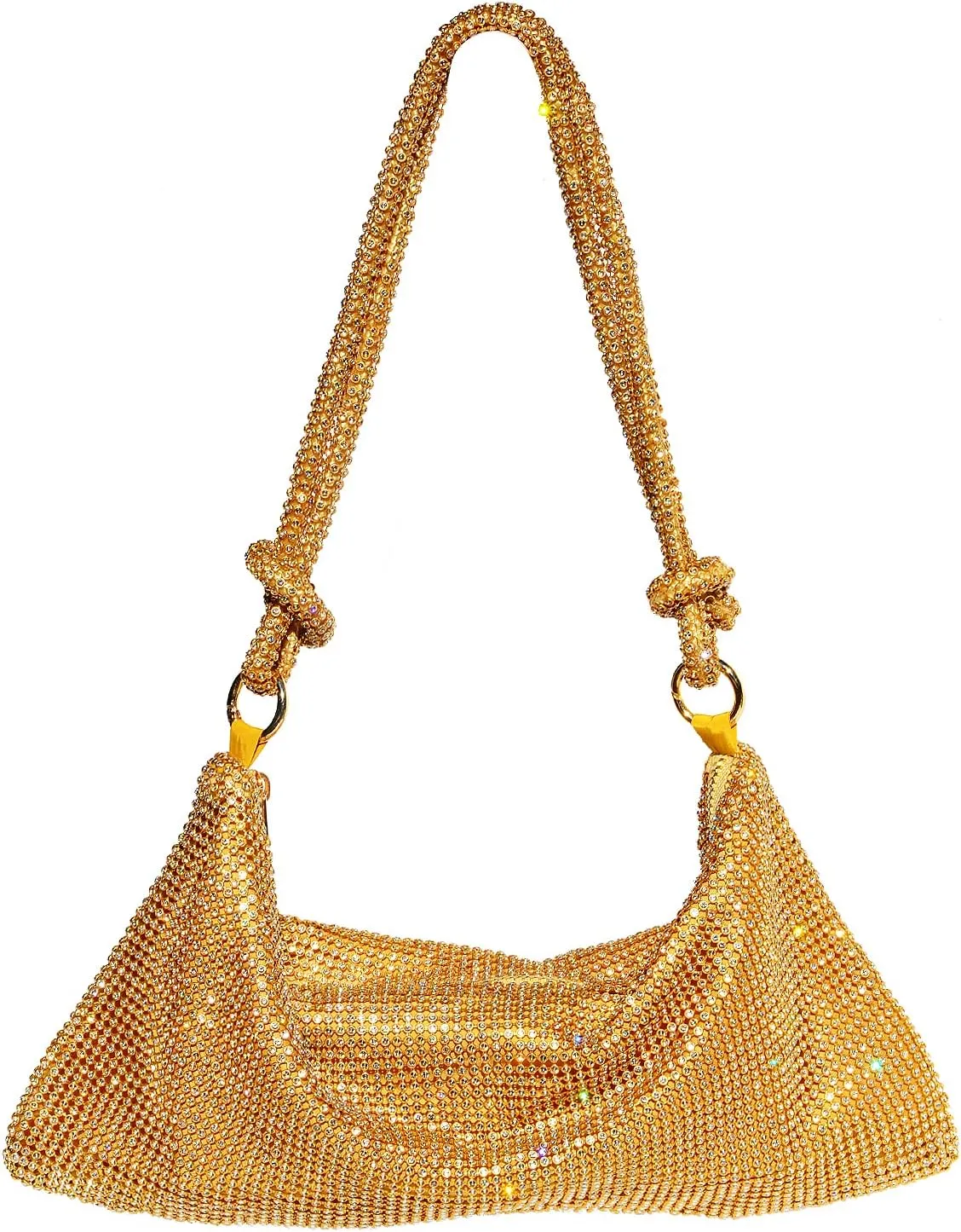 Rhinestone Purse, Sparkly Crystal Glitter Diamond Hobo Bags Handbags for Womens Evening Bag Going Out Gold/Silver/Black
