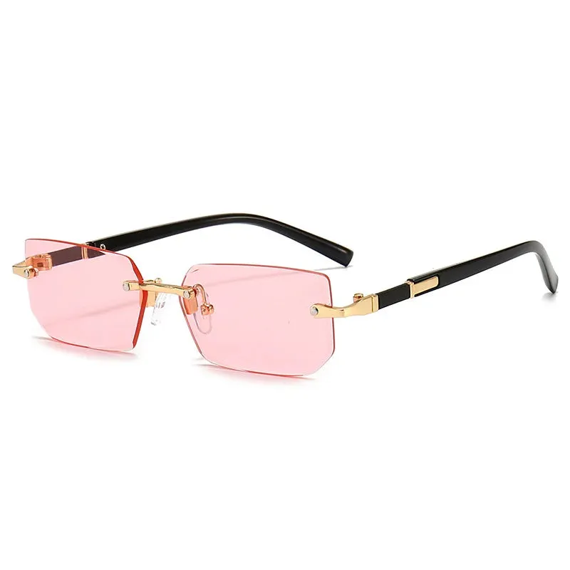 Rimless Women's Sunglasses for Traveling Oculos