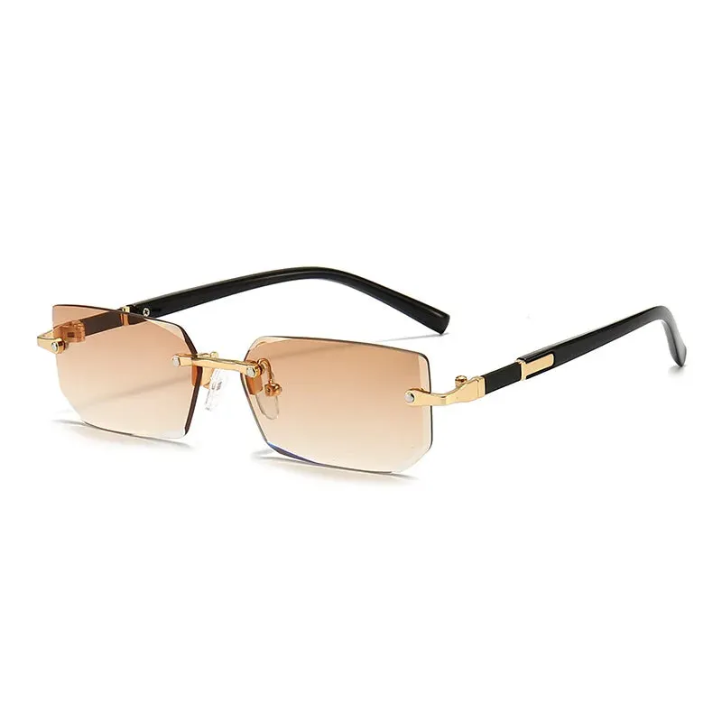 Rimless Women's Sunglasses for Traveling Oculos