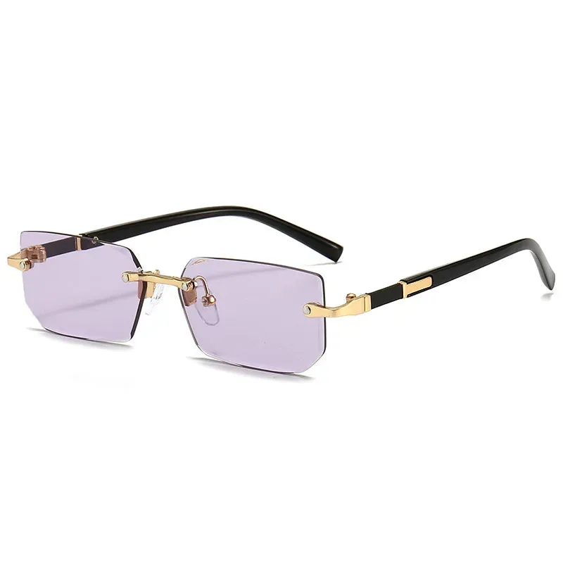 Rimless Women's Sunglasses for Traveling Oculos