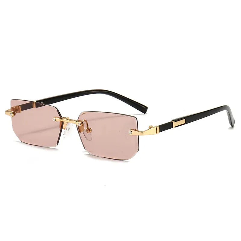 Rimless Women's Sunglasses for Traveling Oculos