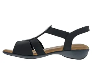 Ros Hommerson Mellow Stretch T-Strap Sandal, Black, 8.5 N