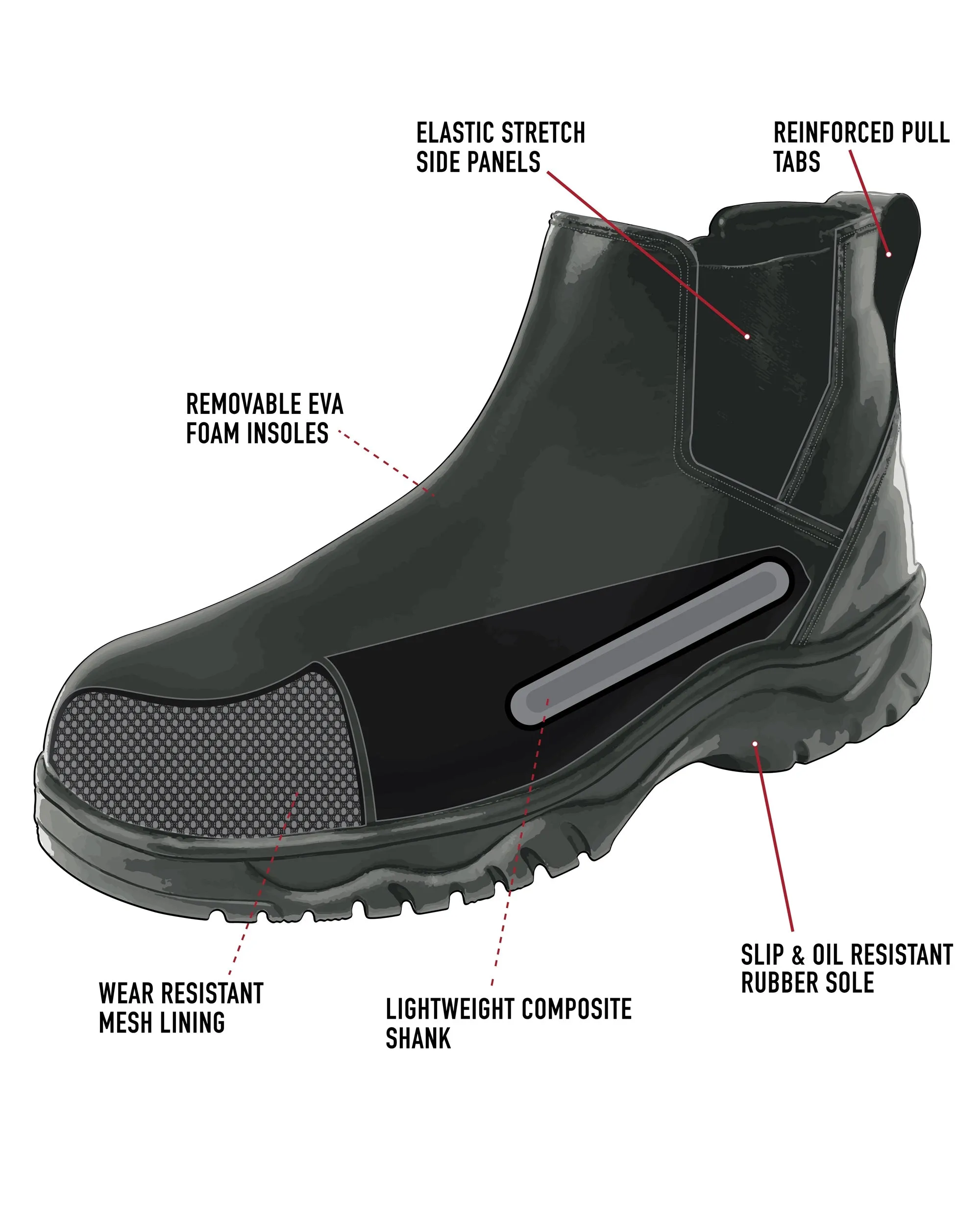Rothco Chelsea Work Boots - 6 Inch