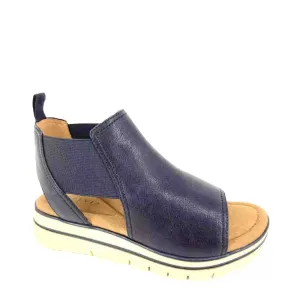 Salvia Women's Ari Leather Sandal in Black Nappa