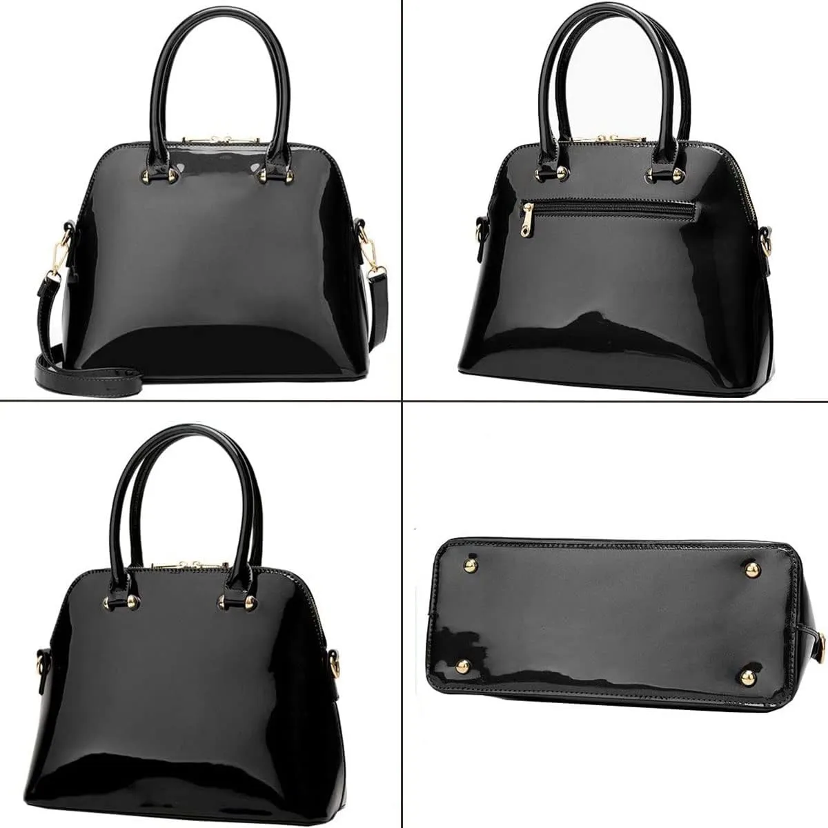Shiny Patent Leather Handbags and Purses for Women Glossy Shell Shoulder Bag Top Handle Totes Evening Party Satchel