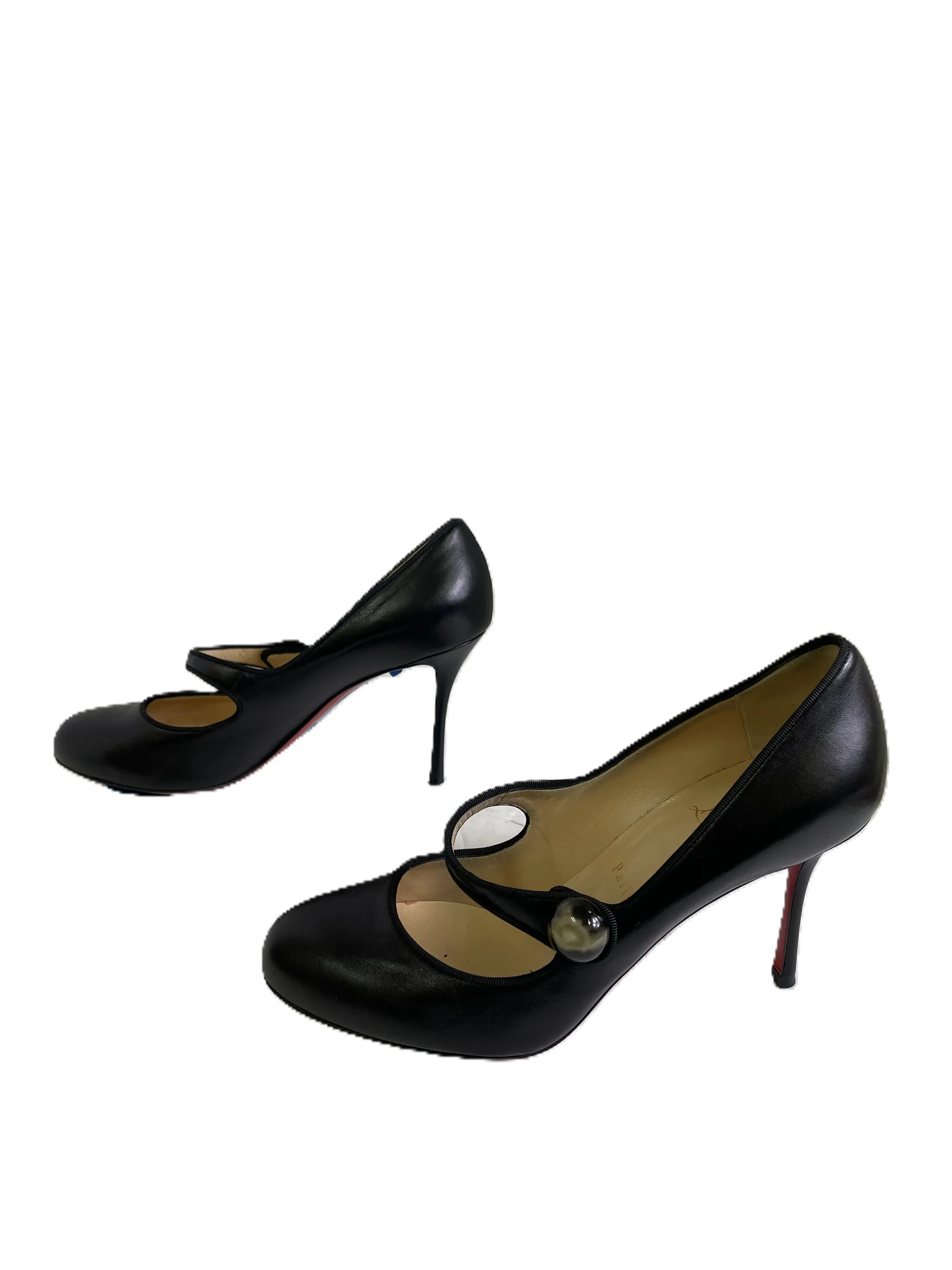 Shoes Luxury Designer By Christian Louboutin In Black, Size: 9.5
