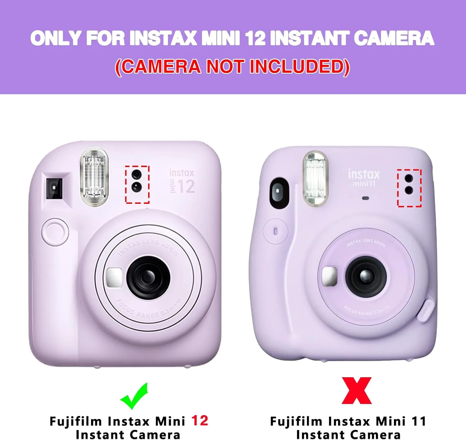 Silicone Case for Fujifilm Instax Mini 12 Instant Camera Protective Camera Case with Adjustable Shoulder Strap - Light Gradient(No Camera)