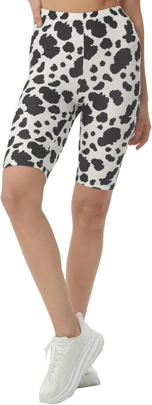 sissycos Women's Artistic Splash Printed Biker Shorts Buttery Soft Workout Leggings