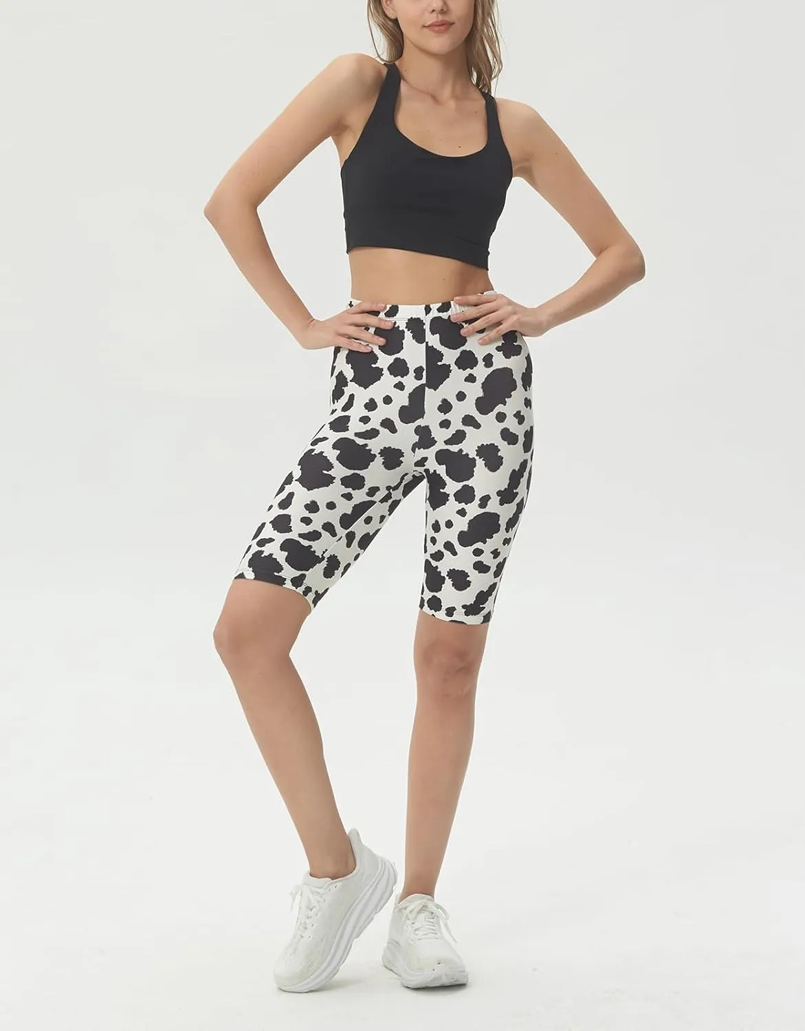 sissycos Women's Artistic Splash Printed Biker Shorts Buttery Soft Workout Leggings