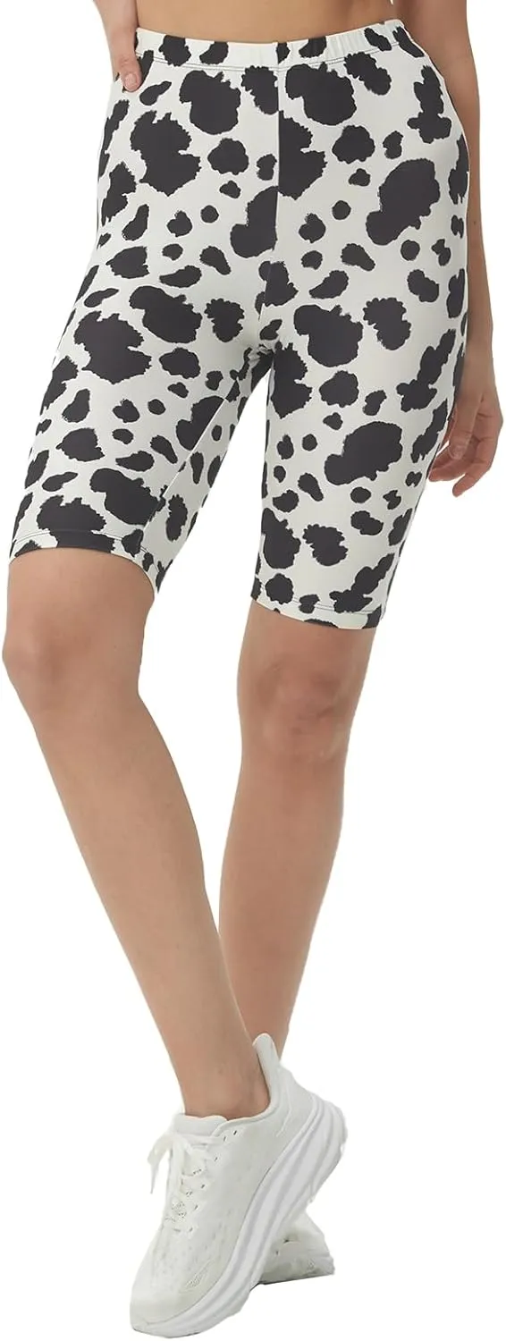 sissycos Women's Artistic Splash Printed Biker Shorts Buttery Soft Workout Leggings