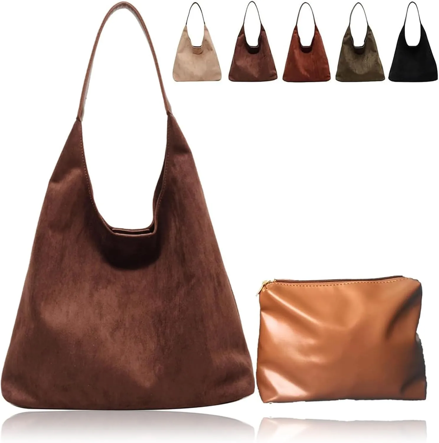 Slouchy Hobo Bags Women Suede Crescent Satchels Shoulder Bag Crossbody Purse,Brown Suede Bag,Slouchy Suede Tote Bag