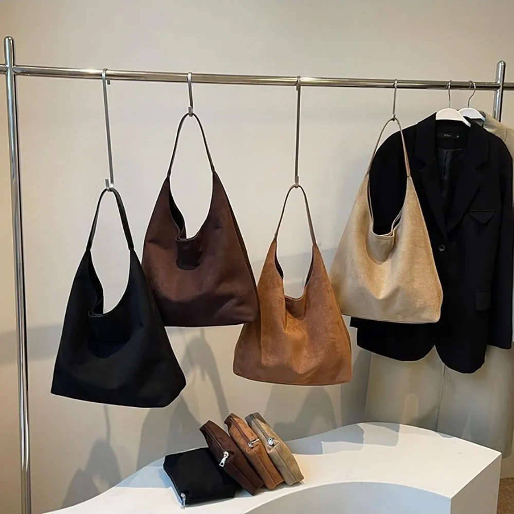 Slouchy Hobo Bags Women Suede Crescent Satchels Shoulder Bag Crossbody Purse,Brown Suede Bag,Slouchy Suede Tote Bag